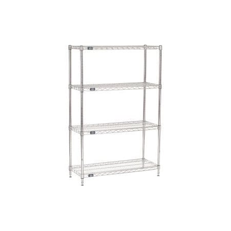 Global Equipment Nexel Chrome Wire Shelving Starter - 36"W x 14"D x 54"H 14365C